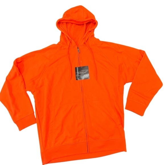 Ultraclub Adult Rugged Wear Thermal Full-Zip Jacket Bright Orange XL Outdoor NWT - Picture 1 of 12